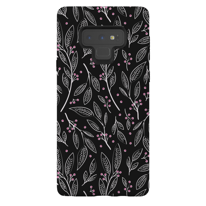 Galaxy Note 9 StrongFit Flora Black 005 by Jelena Obradovic