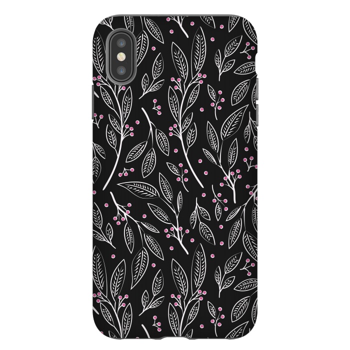 iPhone Xs Max StrongFit Flora Black 005 by Jelena Obradovic