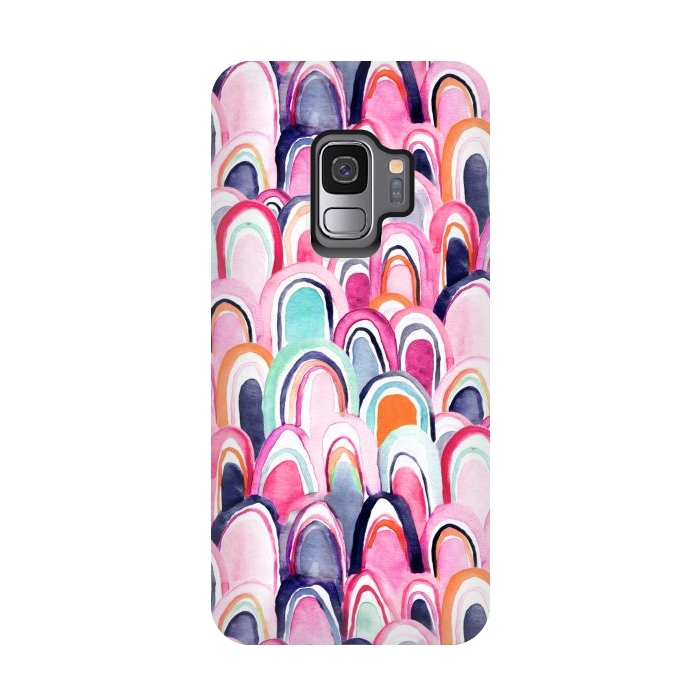 Galaxy S9 StrongFit Watercolor Mermaid Scales  by Tigatiga