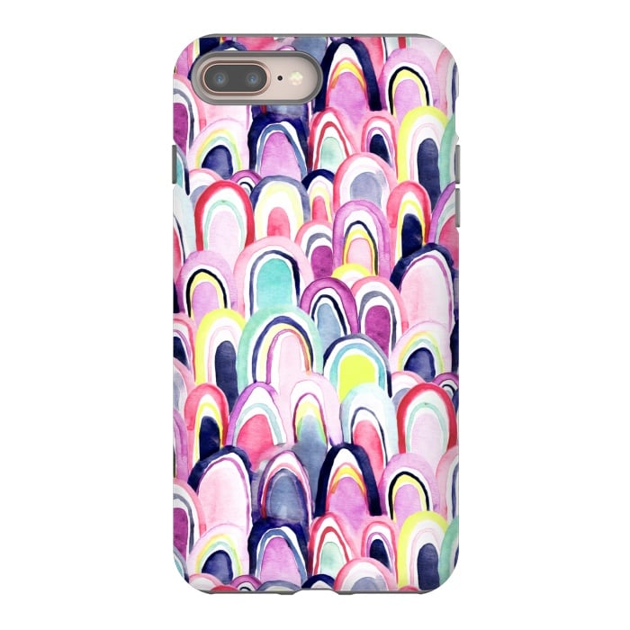 iPhone 7 plus StrongFit Pastel Watercolor Mermaid Scales  by Tigatiga