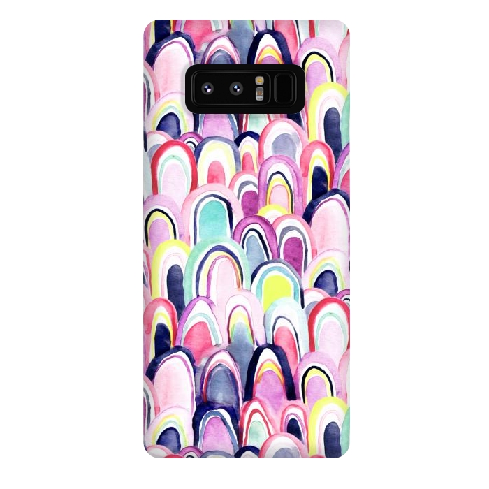 Galaxy Note 8 StrongFit Pastel Watercolor Mermaid Scales  by Tigatiga