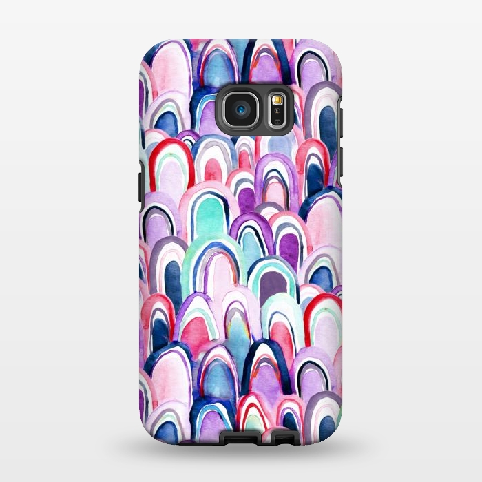 Galaxy S7 EDGE StrongFit Cool Watercolor Mermaid Scales  by Tigatiga
