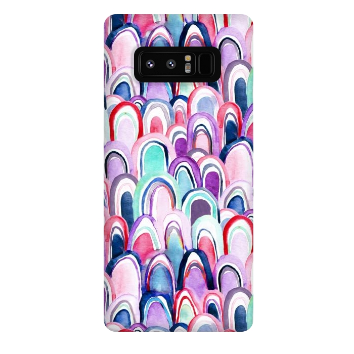 Galaxy Note 8 StrongFit Cool Watercolor Mermaid Scales  by Tigatiga