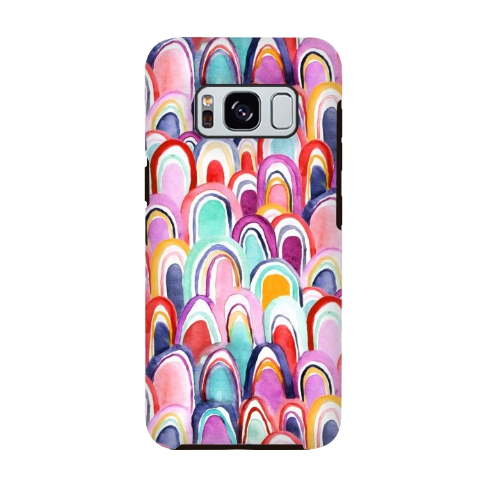 Galaxy S8 StrongFit Colorful Watercolor Mermaid Scales  by Tigatiga
