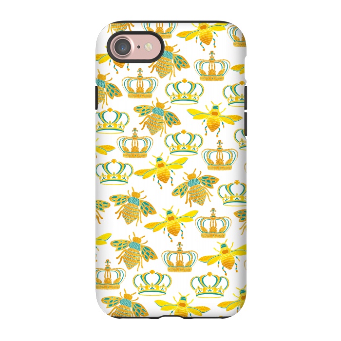 iPhone 7 StrongFit Royal Bees by Pom Graphic Design