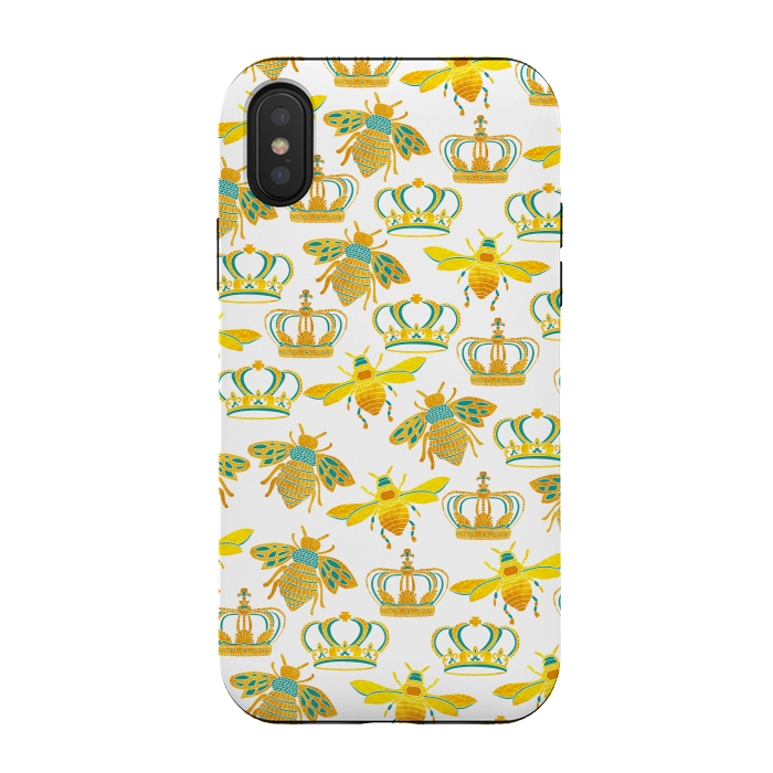 iPhone Xs / X StrongFit Royal Bees by Pom Graphic Design
