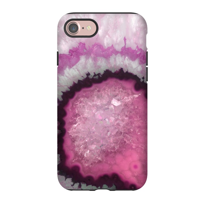 iPhone 7 StrongFit Pink and White Crystal Agate by  Utart