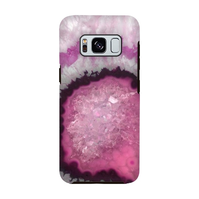 Galaxy S8 StrongFit Pink and White Crystal Agate by  Utart