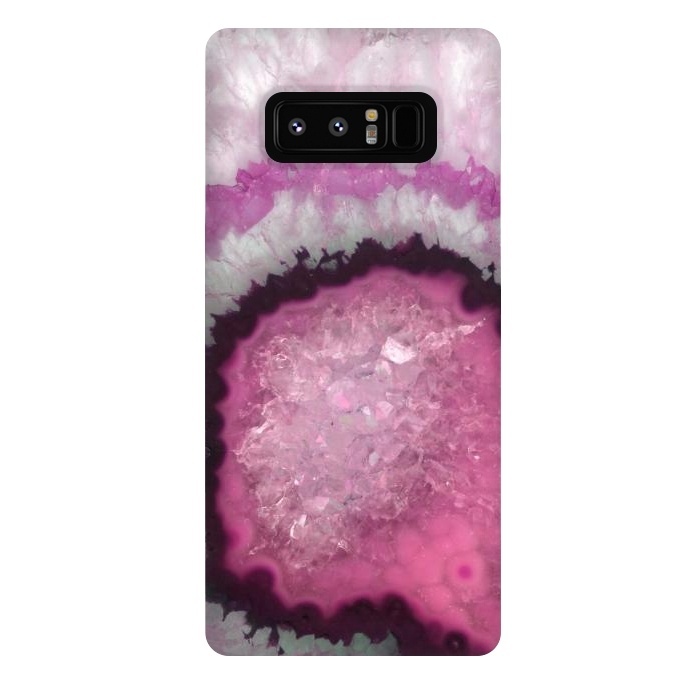 Galaxy Note 8 StrongFit Pink and White Crystal Agate by  Utart