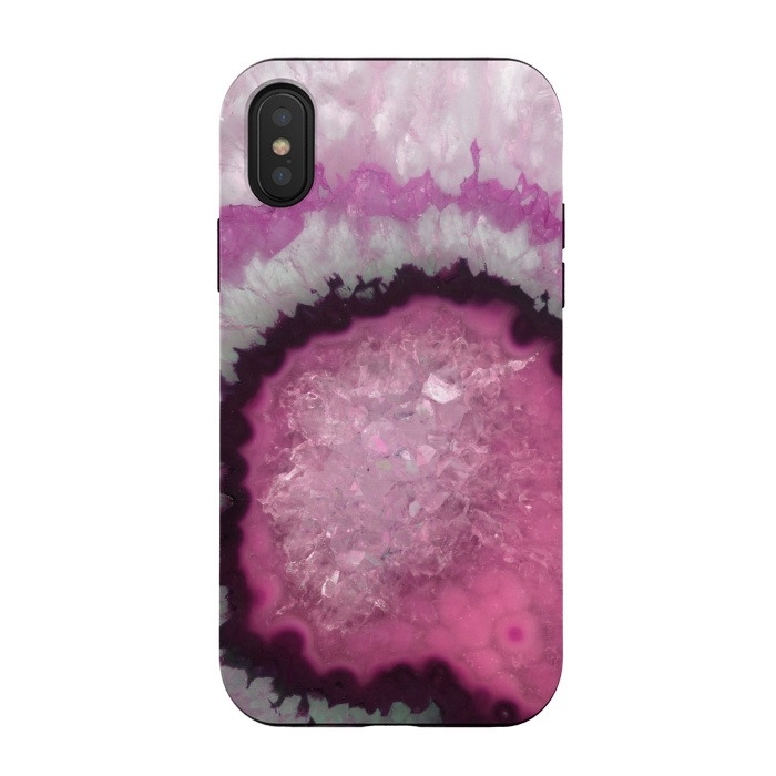 iPhone Xs / X StrongFit Pink and White Crystal Agate by  Utart