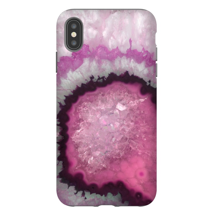 iPhone Xs Max StrongFit Pink and White Crystal Agate by  Utart