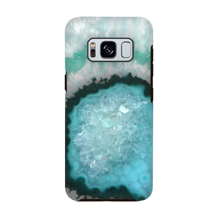 Galaxy S8 StrongFit Teal White and Green Crystal Agate by  Utart