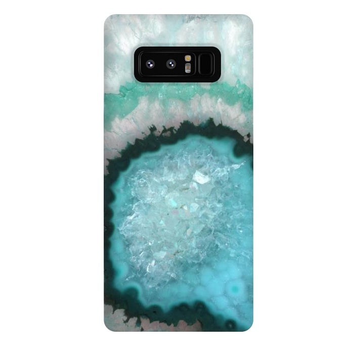 Galaxy Note 8 StrongFit Teal White and Green Crystal Agate by  Utart