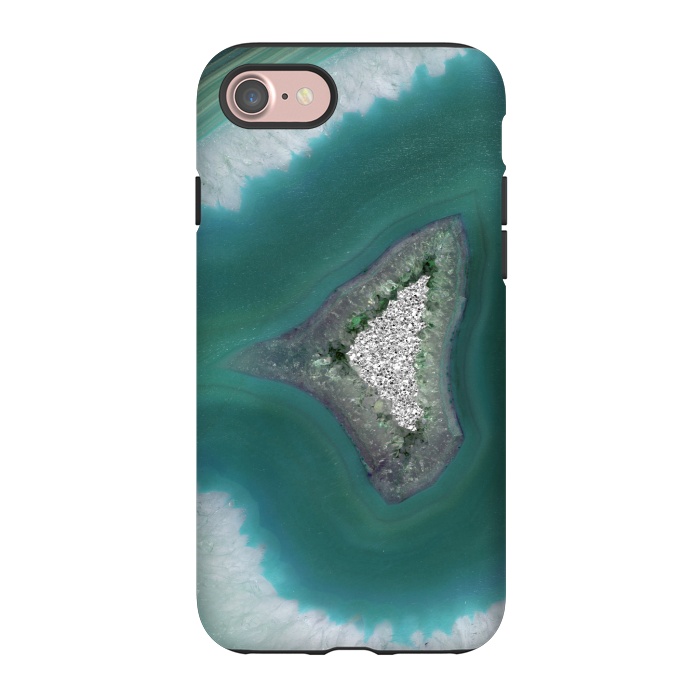 iPhone 7 StrongFit The ocean island- green and teal agate by  Utart