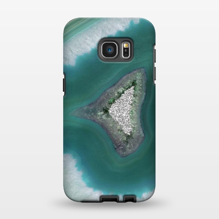 Galaxy S7 EDGE StrongFit The ocean island- green and teal agate by  Utart