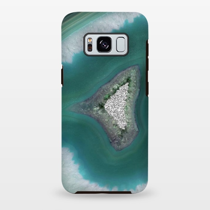 Galaxy S8 plus StrongFit The ocean island- green and teal agate by  Utart