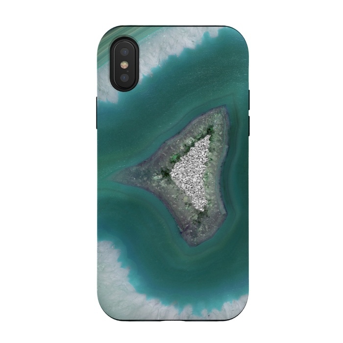 iPhone Xs / X StrongFit The ocean island- green and teal agate by  Utart