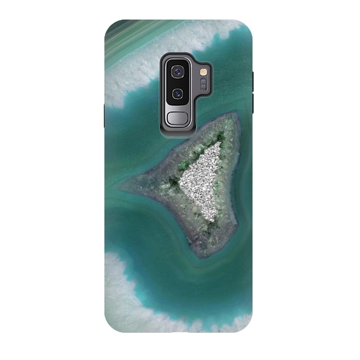 Galaxy S9 plus StrongFit The ocean island- green and teal agate by  Utart