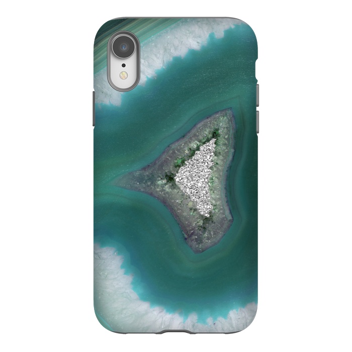 iPhone Xr StrongFit The ocean island- green and teal agate by  Utart