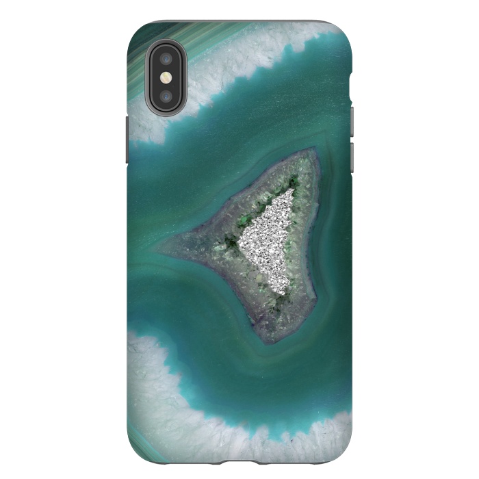 iPhone Xs Max StrongFit The ocean island- green and teal agate by  Utart