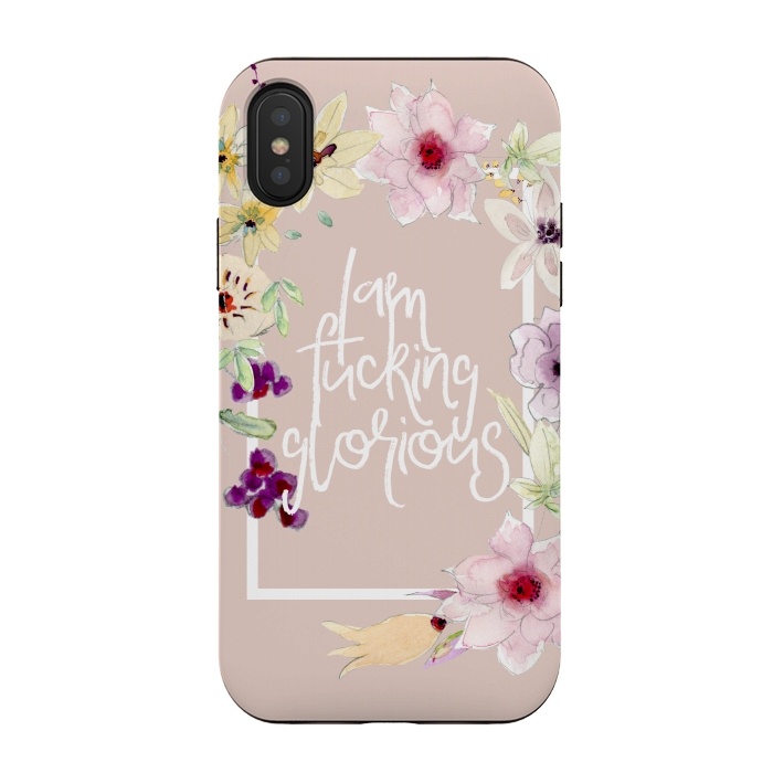 iPhone Xs / X StrongFit Iam fucking glorious - floral by  Utart