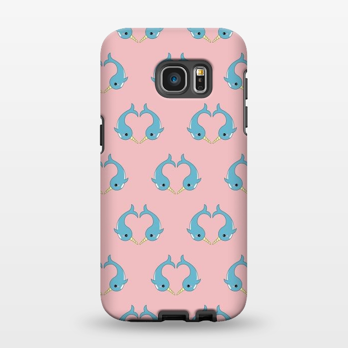 Galaxy S7 EDGE StrongFit narwhal pattern by Laura Nagel