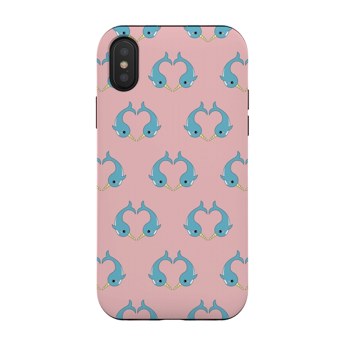 iPhone Xs / X StrongFit narwhal pattern by Laura Nagel