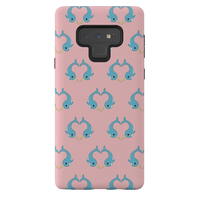 Galaxy Note 9 StrongFit narwhal pattern by Laura Nagel