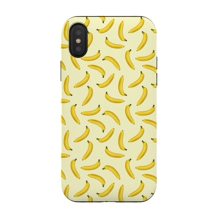 iPhone Xs / X StrongFit Bananas Exotic Fruits Seamless Pattern  by BluedarkArt