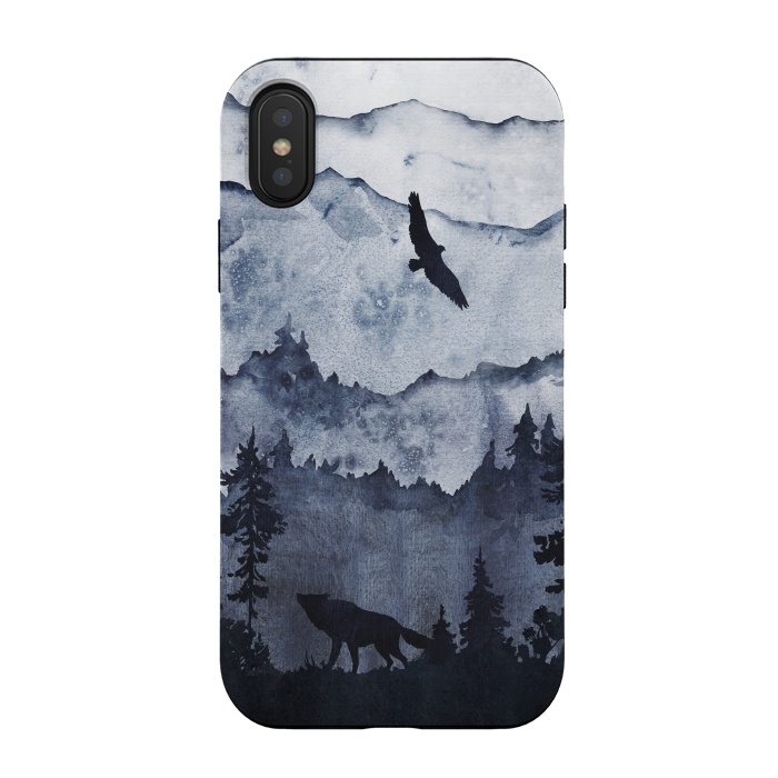 iPhone Xs / X StrongFit the mountains are calling- wolf and eagle by  Utart