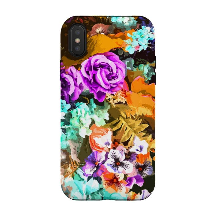 iPhone Xs / X StrongFit Beautiful detail / Watercolor flowers by Bledi