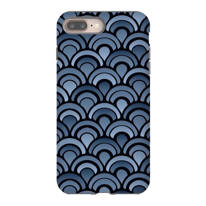 iPhone 7 plus StrongFit Blue Fan Pattern by Majoih