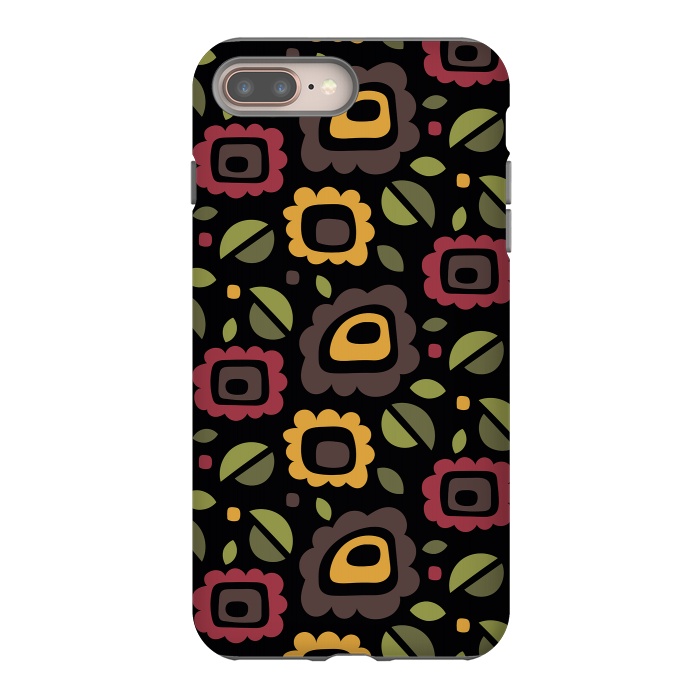 iPhone 7 plus StrongFit Retro Flowers Pattern by Majoih