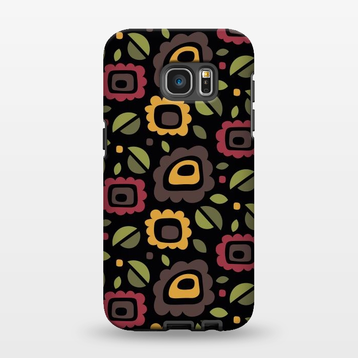 Galaxy S7 EDGE StrongFit Retro Flowers Pattern by Majoih