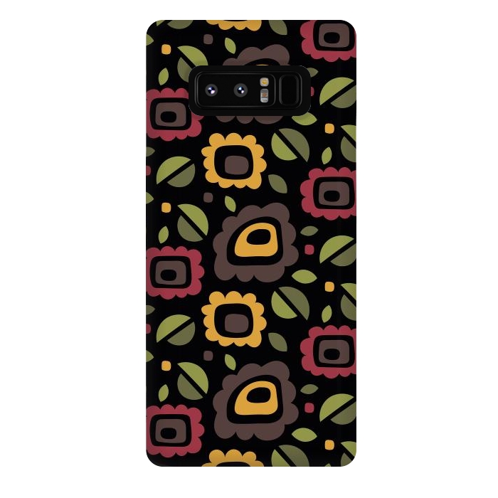 Galaxy Note 8 StrongFit Retro Flowers Pattern by Majoih