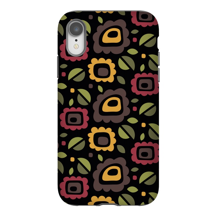 iPhone Xr StrongFit Retro Flowers Pattern by Majoih
