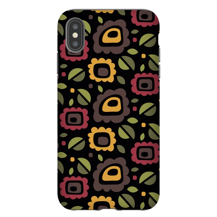 iPhone Xs Max StrongFit Retro Flowers Pattern by Majoih
