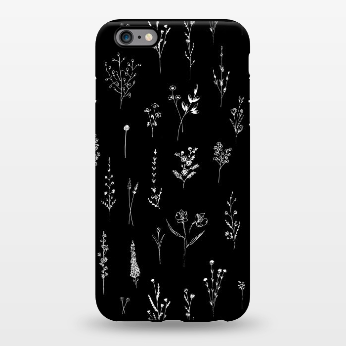 iPhone 6/6s plus StrongFit Black Wildflowers by Anis Illustration