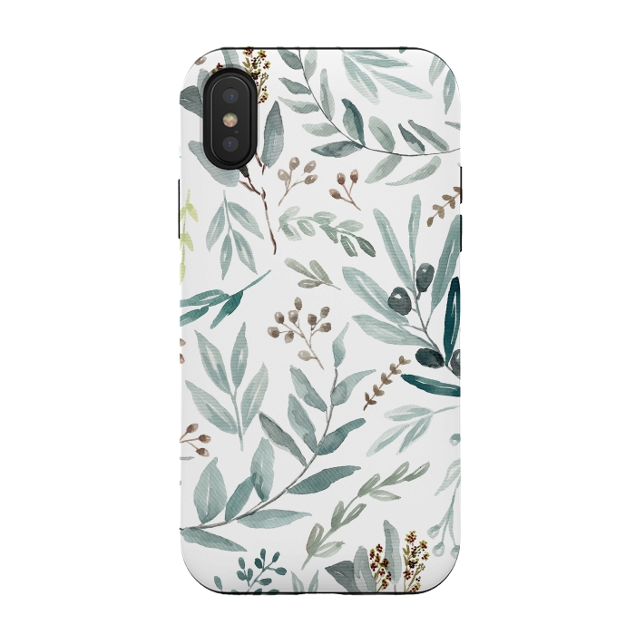 iPhone Xs / X StrongFit Eucalyptus Pattern by Anis Illustration