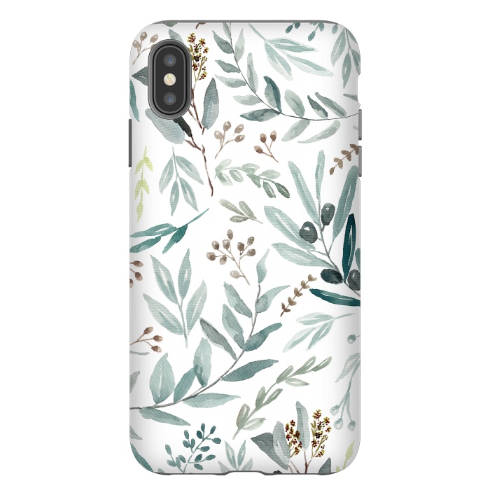 iPhone Xs Max StrongFit Eucalyptus Pattern by Anis Illustration