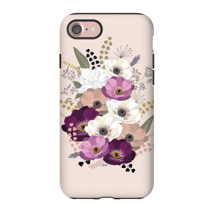 iPhone 7 StrongFit Anemones Bouquet Nude by Anis Illustration