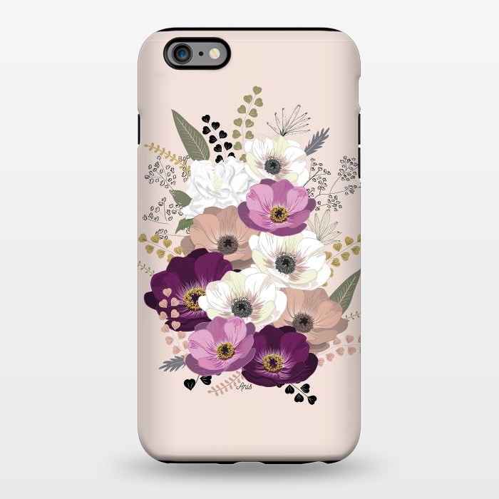 iPhone 6/6s plus StrongFit Anemones Bouquet Nude by Anis Illustration