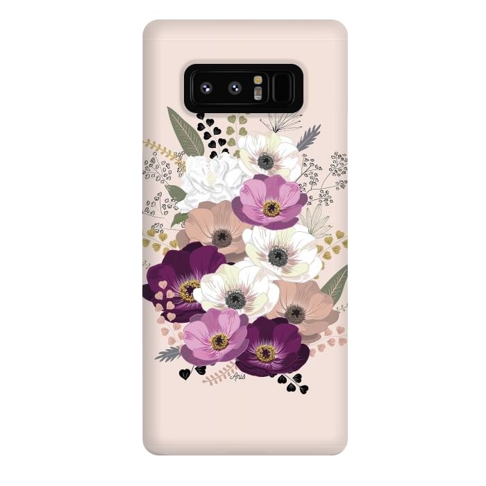 Galaxy Note 8 StrongFit Anemones Bouquet Nude by Anis Illustration