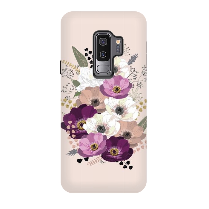 Galaxy S9 plus StrongFit Anemones Bouquet Nude by Anis Illustration