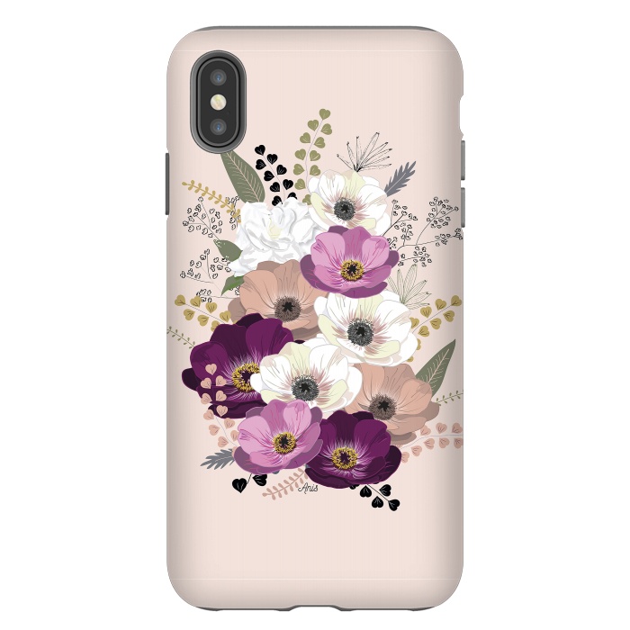 iPhone Xs Max StrongFit Anemones Bouquet Nude by Anis Illustration
