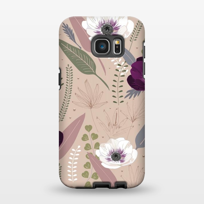Galaxy S7 EDGE StrongFit Anemones Violet by Anis Illustration
