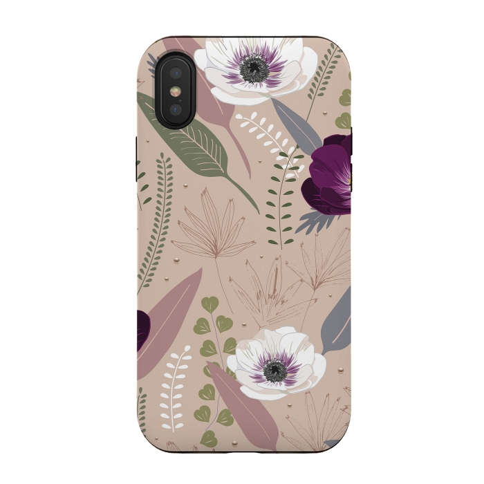 iPhone Xs / X StrongFit Anemones Violet by Anis Illustration