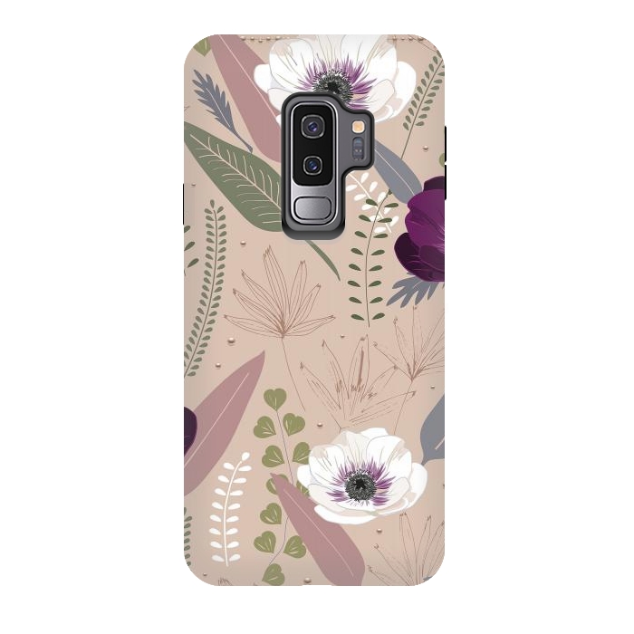 Galaxy S9 plus StrongFit Anemones Violet by Anis Illustration