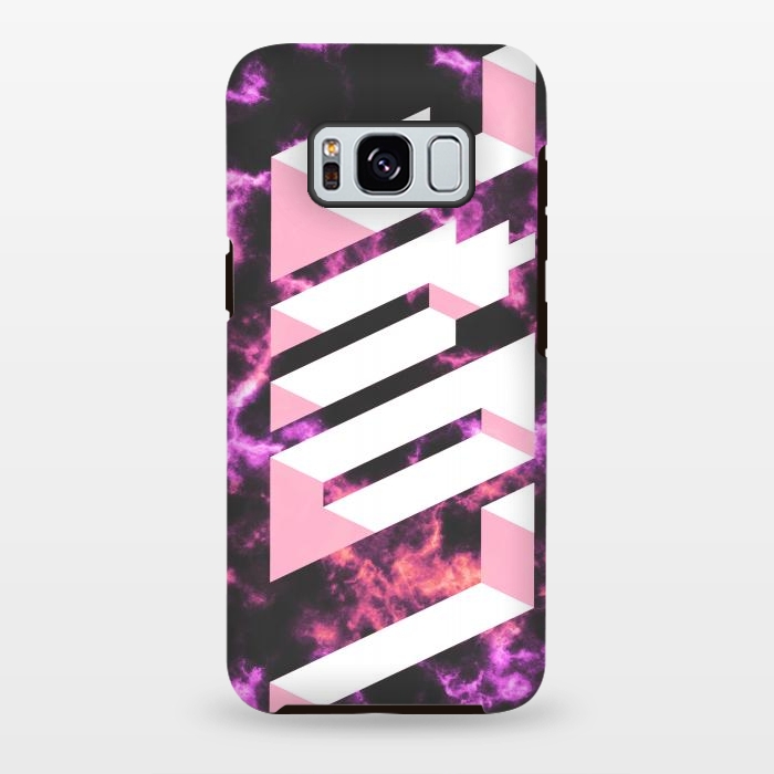 Galaxy S8 plus StrongFit Love - 3D pink typography on magenta dark marble by Oana 