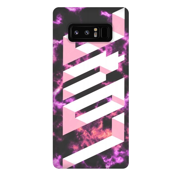 Galaxy Note 8 StrongFit Love - 3D pink typography on magenta dark marble by Oana 